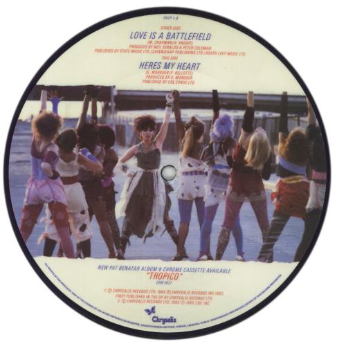 Pat Benatar Love Is A Battlefield - 2nd 7" vinyl picture disc (7 inch picture disc single) UK BEN7PLO36938