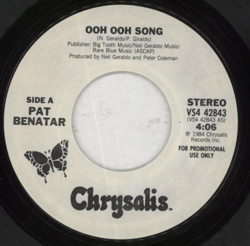 Pat Benatar Ooh Ooh Song 7" vinyl single (7 inch record / 45) US BEN07OO850829