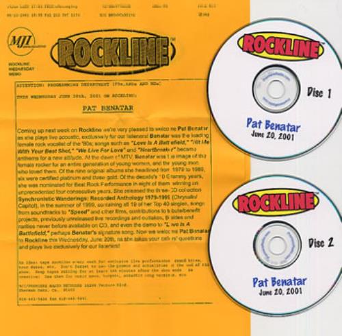 Pat Benatar Rockline Radio Show 2 CD album set (Double CD) US BEN2CRO205720
