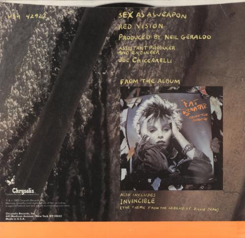 Pat Benatar Sex As A Weapon 7" vinyl single (7 inch record / 45) US BEN07SE622893