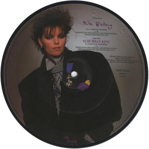Pat Benatar We Belong 7" vinyl picture disc (7 inch picture disc single) UK BEN7PWE33964