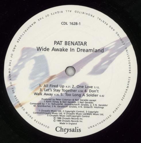 Pat Benatar Wide Awake In Dreamland vinyl LP album (LP record) UK BENLPWI245158