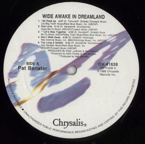 Pat Benatar Wide Awake In Dreamland vinyl LP album (LP record) US BENLPWI737615