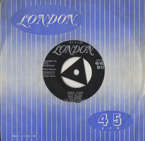 Pat Boone April Love - 1st 7" vinyl single (7 inch record / 45) UK PAO07AP572296