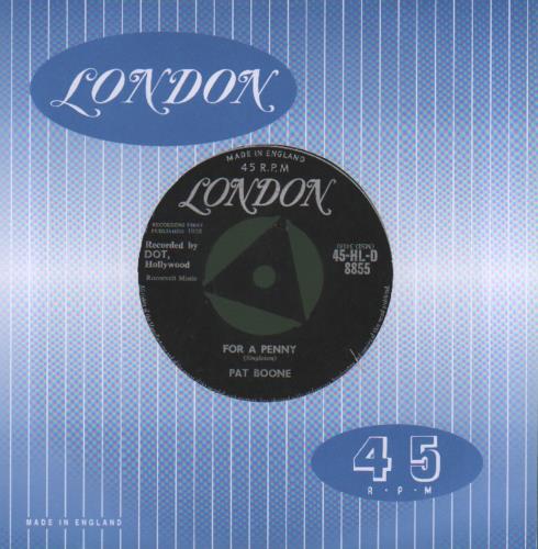 Pat Boone For A Penny 7" vinyl single (7 inch record / 45) UK PAO07FO678441