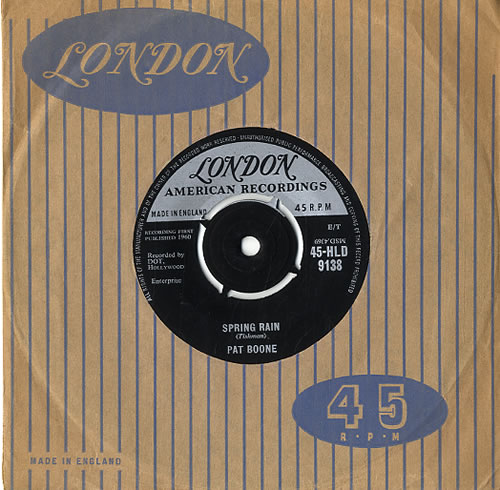Pat Boone Spring Rain 7" vinyl single (7 inch record / 45) UK PAO07SP591997