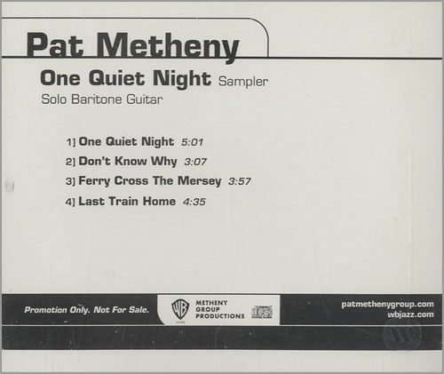 Pat Metheny One Quiet Night - Sampler CD single (CD5 / 5") US PMEC5ON257845