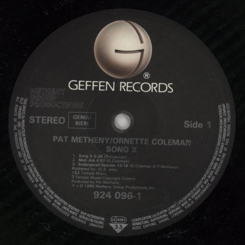 Pat Metheny Song X vinyl LP album (LP record) German PMELPSO357536