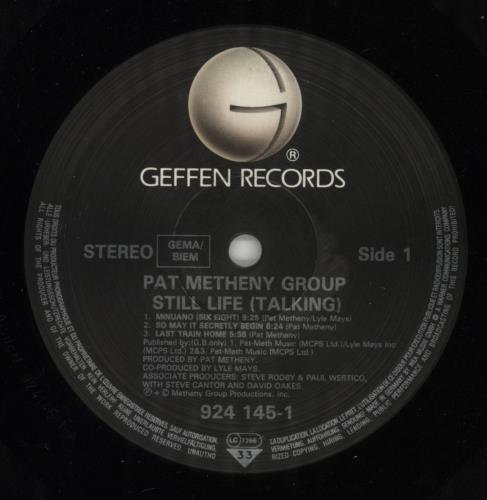 Pat Metheny Still Life (Talking) vinyl LP album (LP record) German PMELPST236440