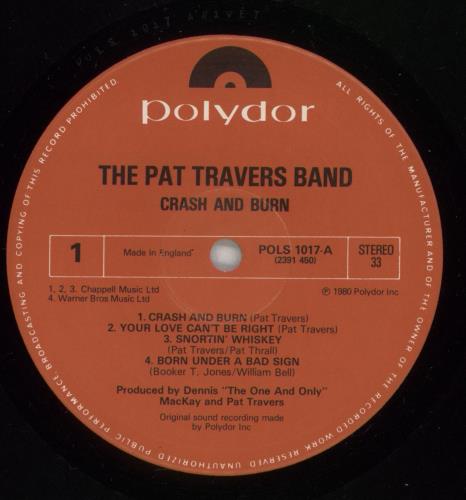 Pat Travers Crash And Burn vinyl LP album (LP record) UK PVSLPCR186452
