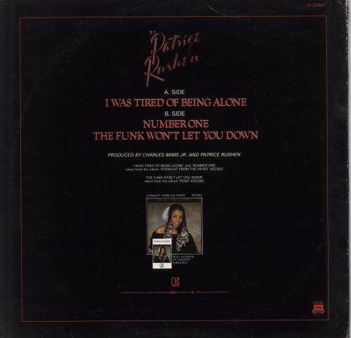 Patrice Rushen I Was Tired Of Being Alone - Stickered 12" vinyl single (12 inch record / Maxi-single) UK PTR12IW772717