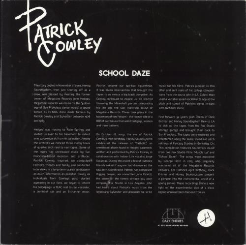 Patrick Cowley School Daze 2-LP vinyl record set (Double LP Album) US PCW2LSC851307