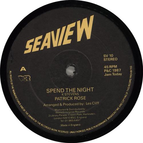 Patrick Rose Spend The Night 12" vinyl single (12 inch record / Maxi-single) UK ZC412SP715983