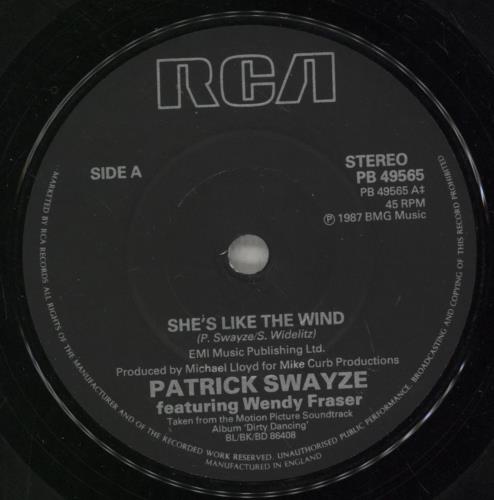 Patrick Swayze She's Like The Wind 7" vinyl single (7 inch record / 45) UK SWA07SH591660