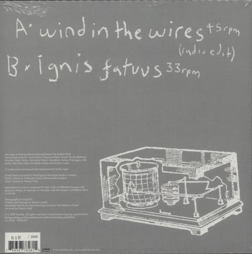 Patrick Wolf Wind In The Wires - Sealed 7" vinyl single (7 inch record / 45) German PWF07WI872364