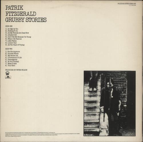 Patrik Fitzgerald Grubby Stories vinyl LP album (LP record) UK PTGLPGR395783