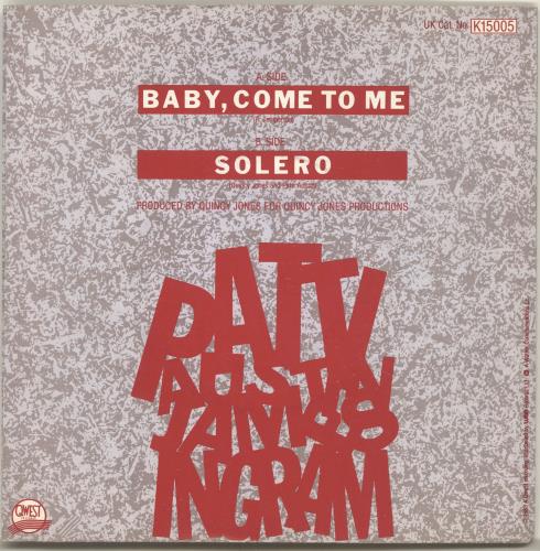 Patti Austin Baby, Come To Me - P/S - Solid 7" vinyl single (7 inch record / 45) UK P.A07BA698469