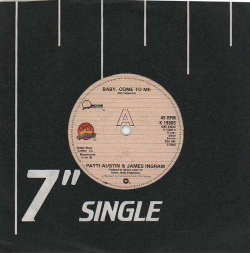 Patti Austin Baby, Come To Me 7" vinyl single (7 inch record / 45) UK P.A07BA636208