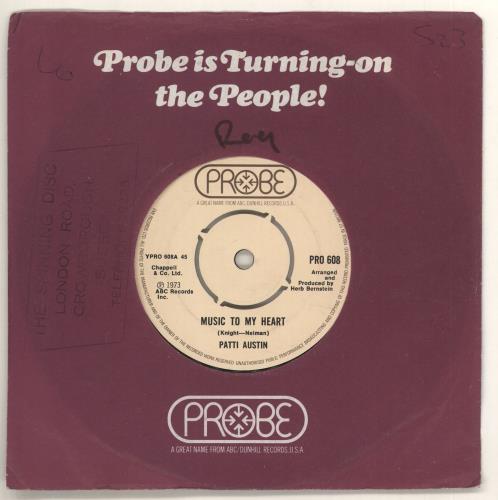 Patti Austin Music To My Heart 7" vinyl single (7 inch record / 45) UK P.A07MU722020