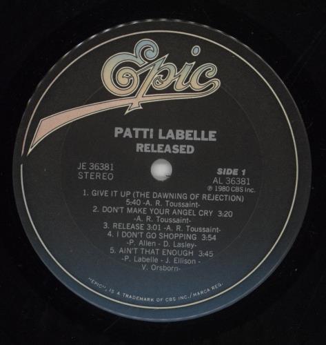 Patti LaBelle Released vinyl LP album (LP record) US LABLPRE865493