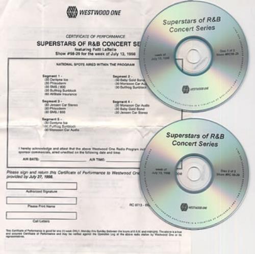Patti LaBelle Superstar Of R&B Concert Series 2 CD album set (Double CD) US LAB2CSU273465