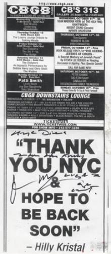 Patti Smith Autographed Flyer memorabilia US PTIMMAU386699