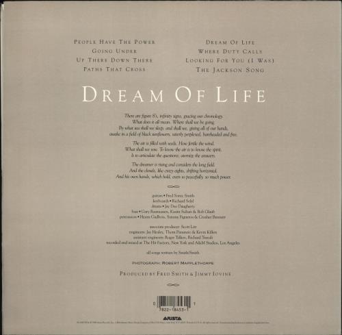 Patti Smith Dream Of Life vinyl LP album (LP record) US PTILPDR702547