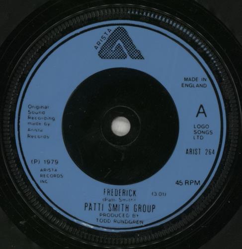 Patti Smith Frederick 7" vinyl single (7 inch record / 45) UK PTI07FR70498