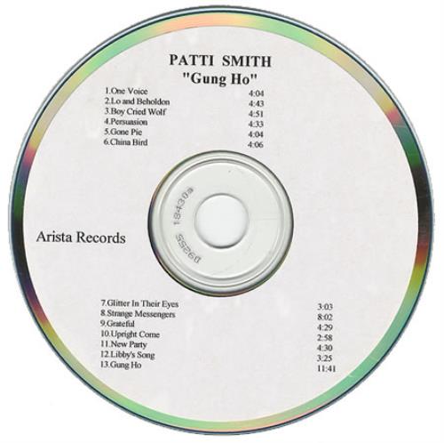 Patti Smith Gung Ho CD-R acetate US PTICRGU155468