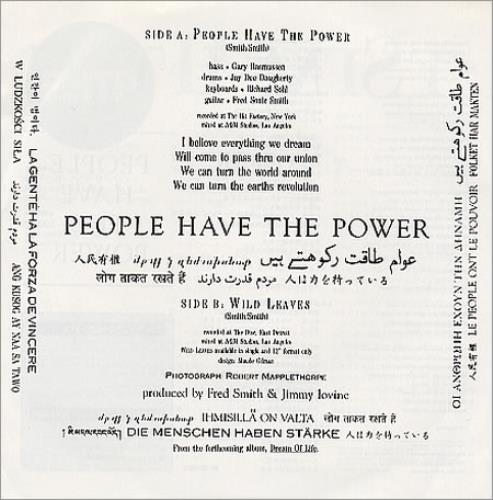 Patti Smith People Have The Power 7" vinyl single (7 inch record / 45) Japanese PTI07PE123046