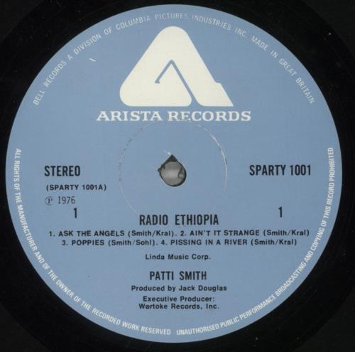Patti Smith Radio Ethiopia - EX vinyl LP album (LP record) UK PTILPRA636886