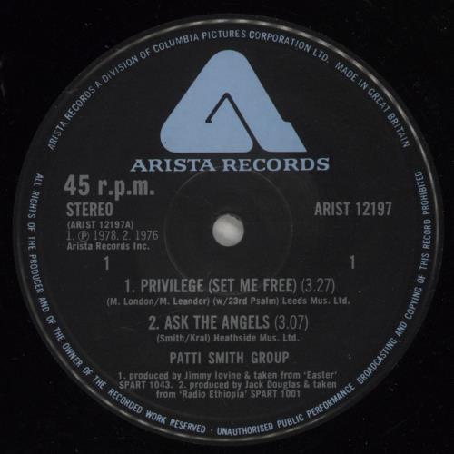Patti Smith Set Free EP 12" vinyl single (12 inch record / Maxi-single) UK PTI12SE64241