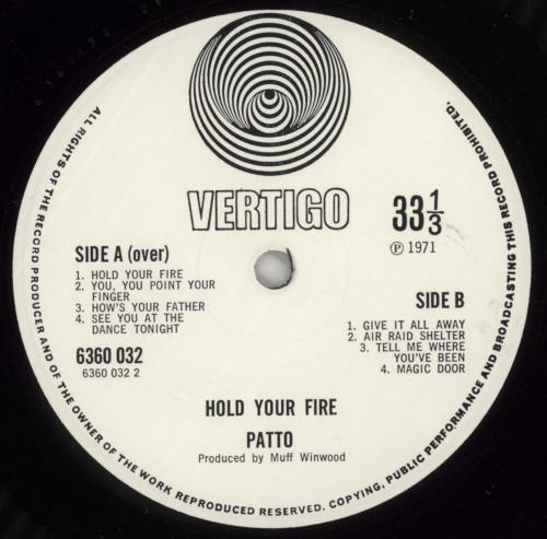 Patto Hold Your Fire - EX vinyl LP album (LP record) UK PTOLPHO563302