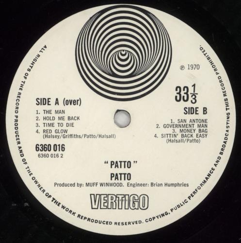 Patto Patto - EX vinyl LP album (LP record) UK PTOLPPA873596