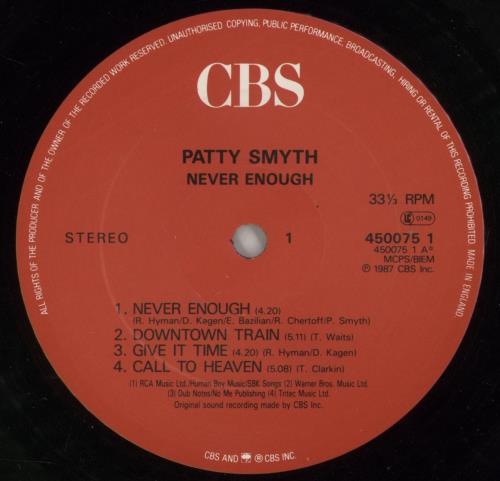 Patty Smyth Never Enough vinyl LP album (LP record) UK SMYLPNE285457