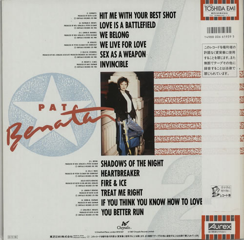 Pat Benatar Best Shots Japanese Promo vinyl LP album (LP record 