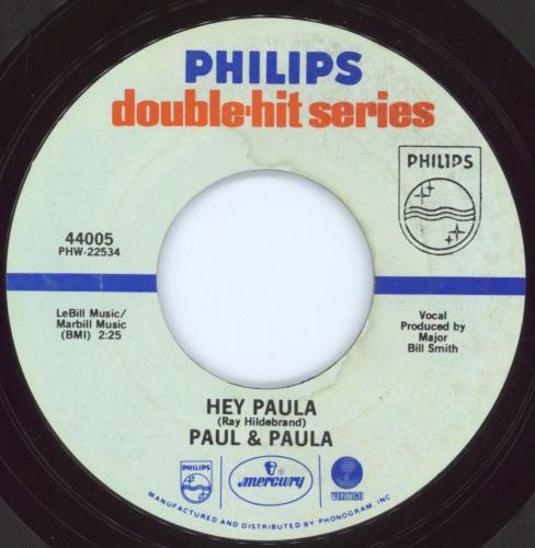 Paul And Paula Hey Paula 7" vinyl single (7 inch record / 45) US P+P07HE805436