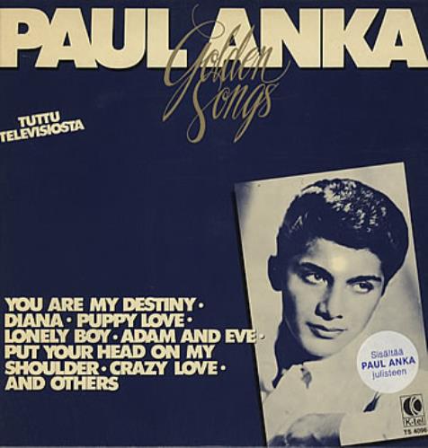 Paul Anka Golden Songs vinyl LP album (LP record) Finnish NKALPGO306815
