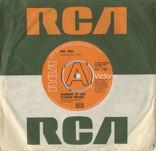 Paul Anka Goodnight My Love (Pleasant Dreams) 7" vinyl single (7 inch record / 45) UK NKA07GO520875