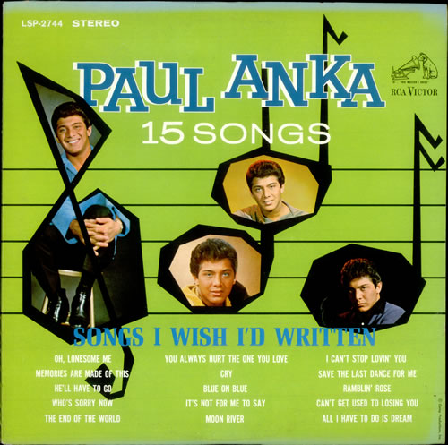 Paul Anka Songs I Wish I'd Written vinyl LP album (LP record) US NKALPSO529848