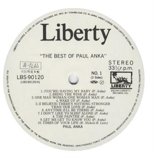Paul Anka The Best Of Paul Anka vinyl LP album (LP record) Japanese NKALPTH429234
