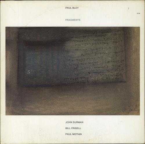 Paul Bley Fragments vinyl LP album (LP record) German P~BLPFR795478