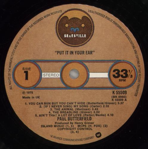 Paul Butterfield Put It In Your Ear vinyl LP album (LP record) UK PBULPPU134485