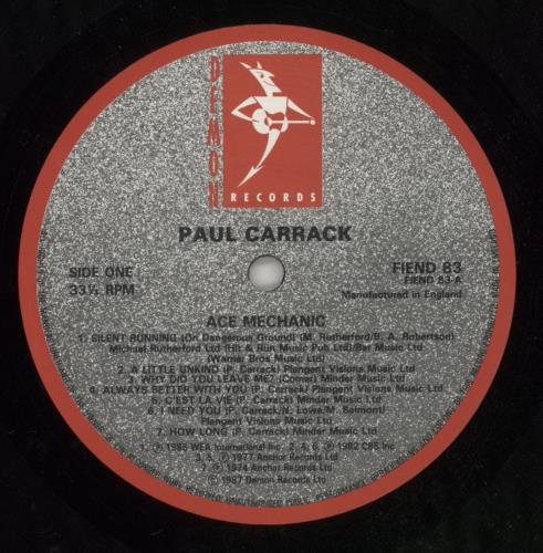 Paul Carrack Ace Mechanic - shrink vinyl LP album (LP record) UK PCALPAC869434