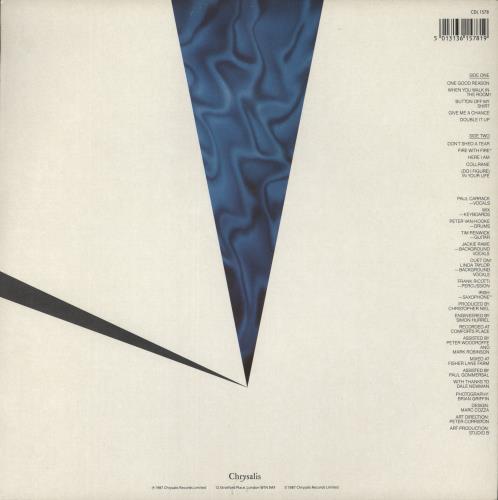 Paul Carrack One Good Reason vinyl LP album (LP record) UK PCALPON302542