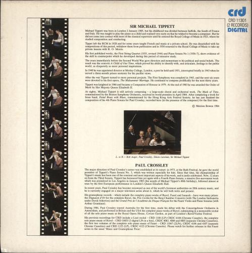 Paul Crossley Michael Tippett: The Four Piano Sonatas 2-LP vinyl record set (Double LP Album) UK 0VU2LMI736745