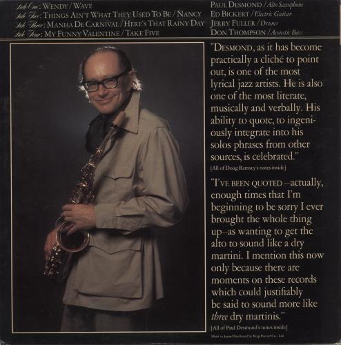 Paul Desmond Live 2-LP vinyl record set (Double LP Album) Japanese PDS2LLI883888