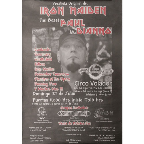 Paul Dianno Circo Volador Tour Poster poster Mexican P-DPOCI510590