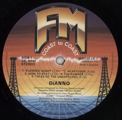 Paul Dianno Di'Anno vinyl LP album (LP record) UK P-DLPDI206164