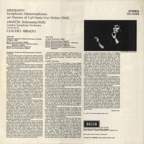 Paul Hindemith Symphonic Metamorphoses On Themes Of Weber - 180gm vinyl LP album (LP record) UK HFHLPSY856779